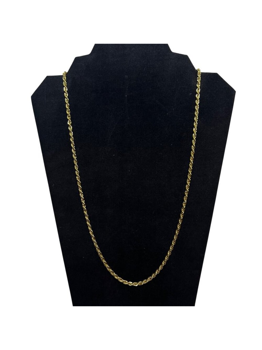 Gold Tone Rope Chain Necklace 24" (6390)